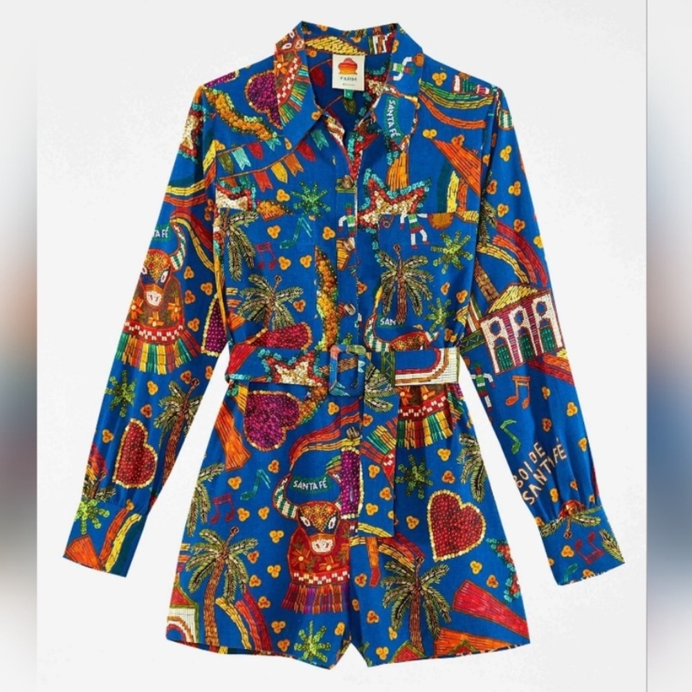 Farm Rio Colorful Patterned Romper - Picture 7 of 9